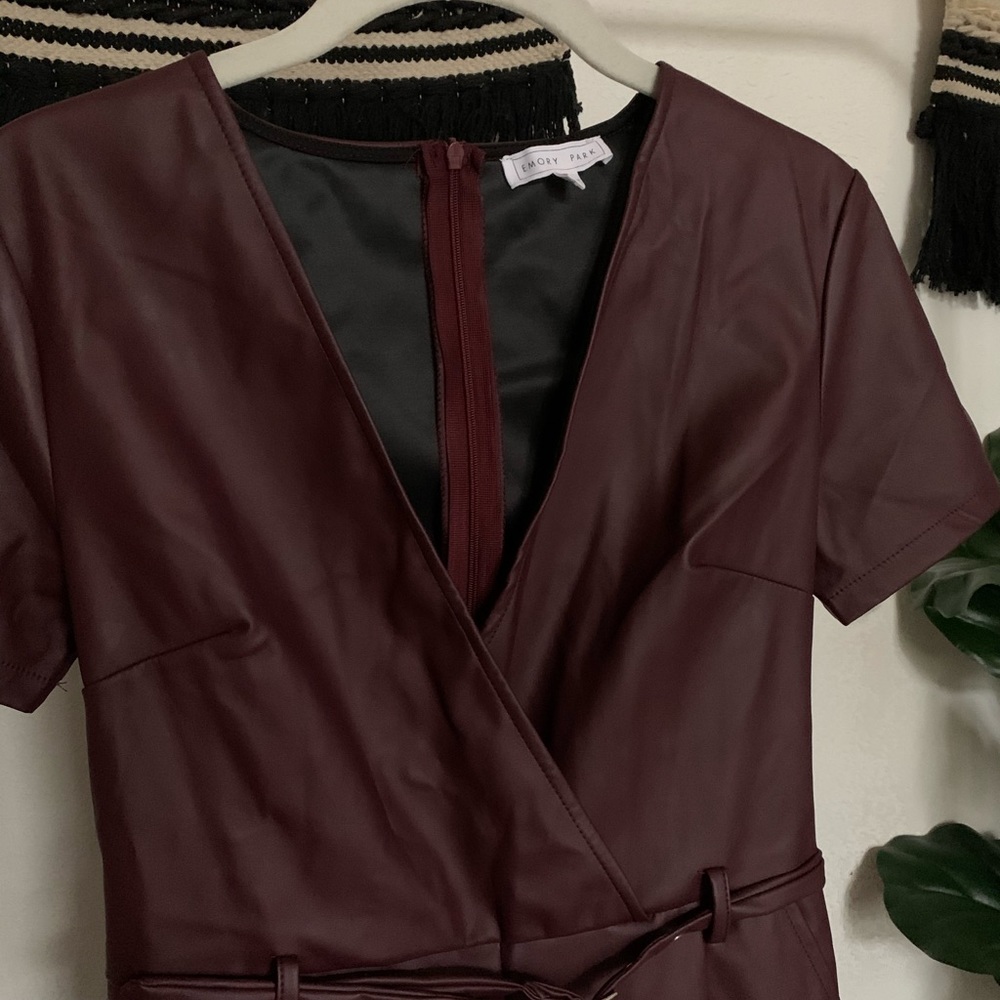 Faux leather jumpsuit